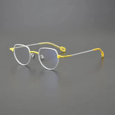 Desire Titanium Geometric Glasses Frame Geometric Frames Southood White yellow